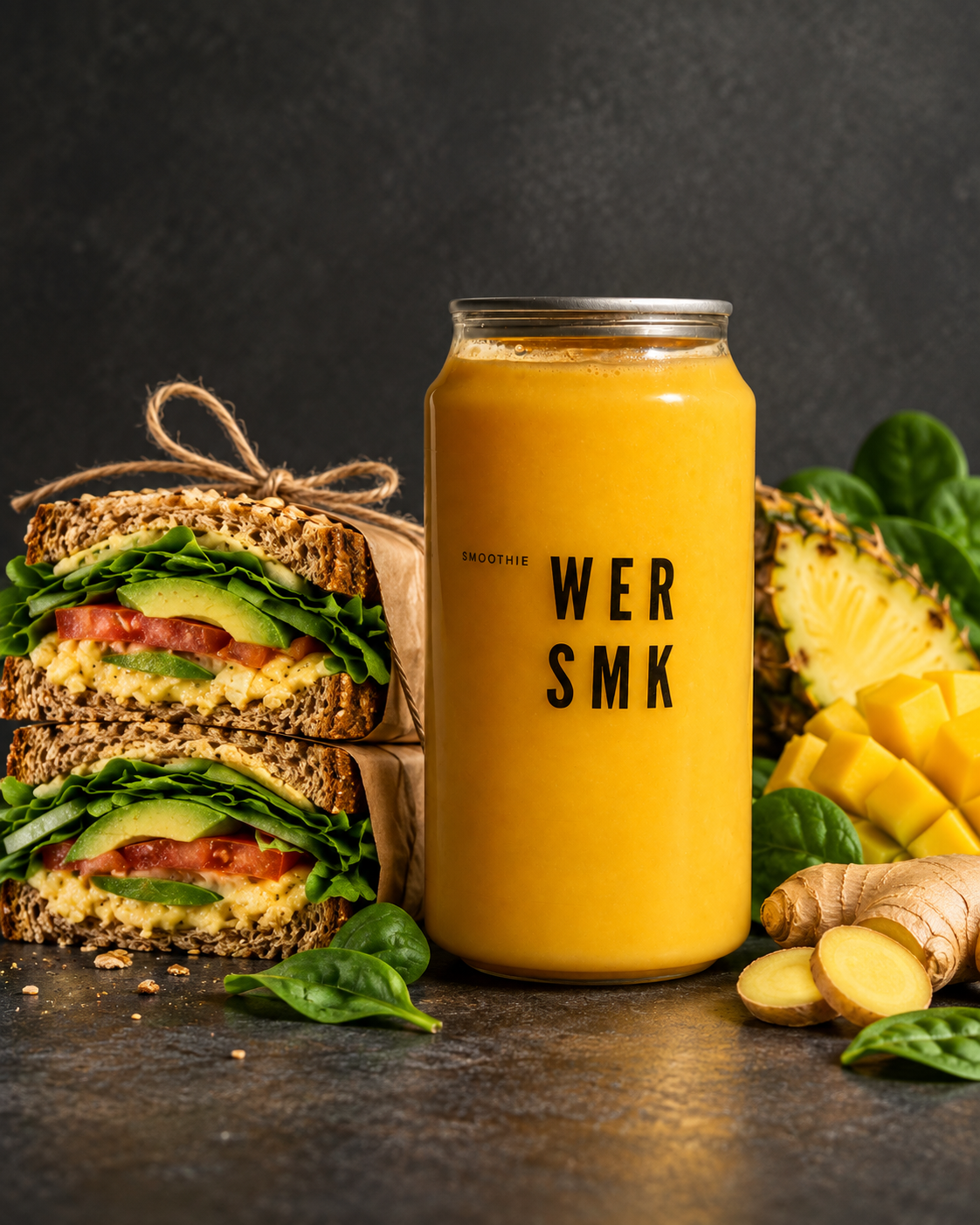 Kanapki i smoothie WER SMK z owocami